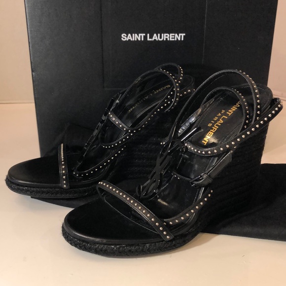 Authentic Saint Laurent Cassadra Wedges - Picture 2 of 15